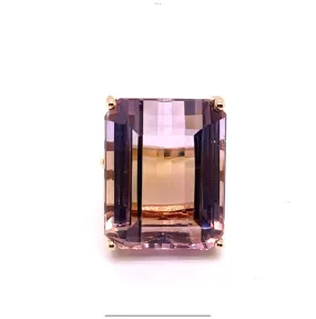 14KY Custom Emerald Cut Bicolor Ametrine Fashion Ring