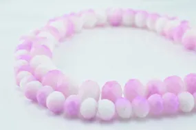 2 Strands Matte Glass Beads Donut Rondelle Faceted for Jewelry Decoration Chandelier 4x6mm, 6x8mm. 2 Sizes Group 60 PCs ea Item#789222042974