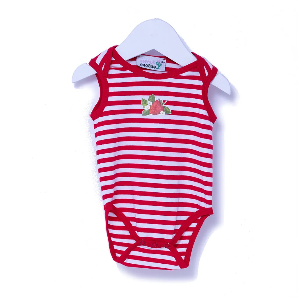 2pc Red Strawberry Shortie Set