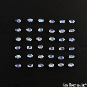 5Ct Rainbow Moonstone Oval Cabochon AAA  Quality Blue Flash Tiny Gems 3x5mm