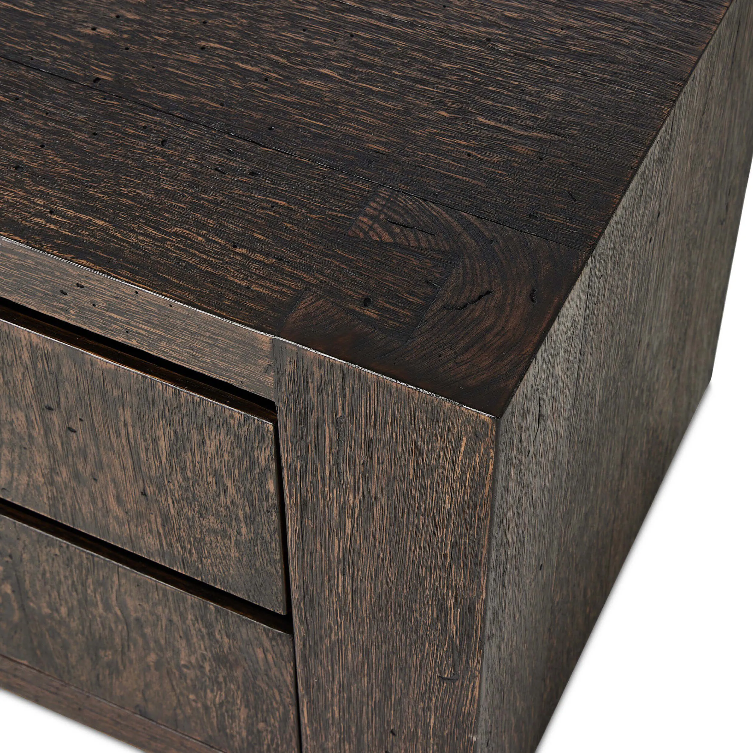 Abaso Nightstand, Ebony Rustic