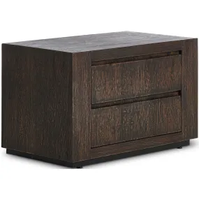 Abaso Nightstand, Ebony Rustic