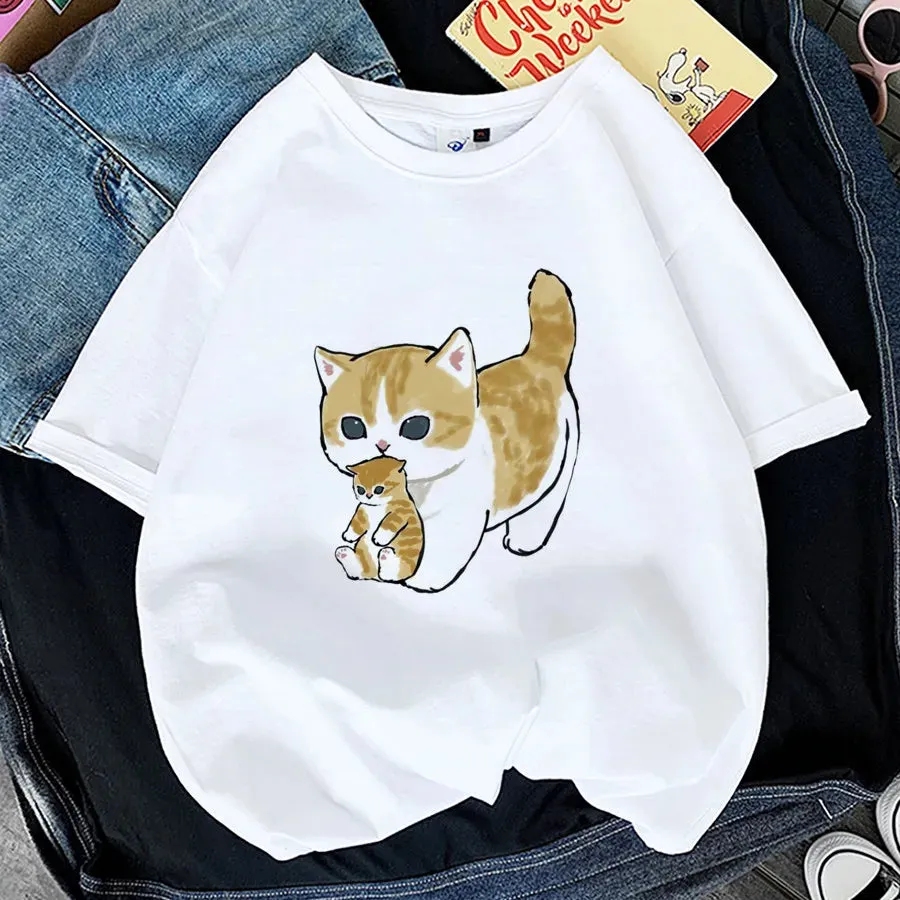 Adorable Cat Print T-Shirts