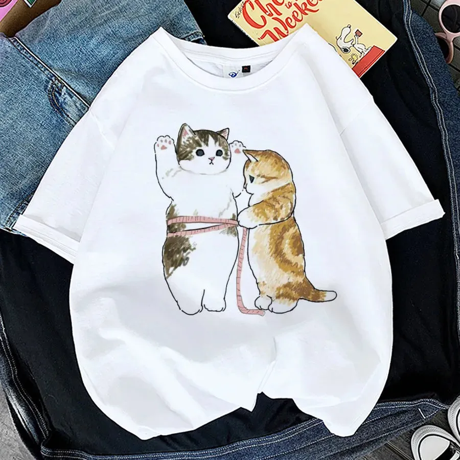 Adorable Cat Print T-Shirts