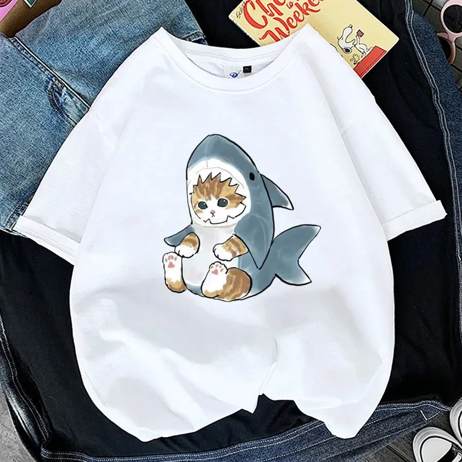 Adorable Cat Print T-Shirts