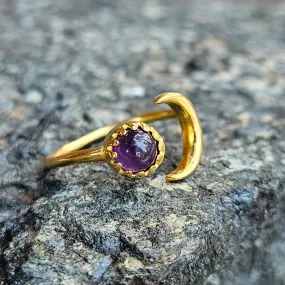 Amethyst Mystic Moon Ring