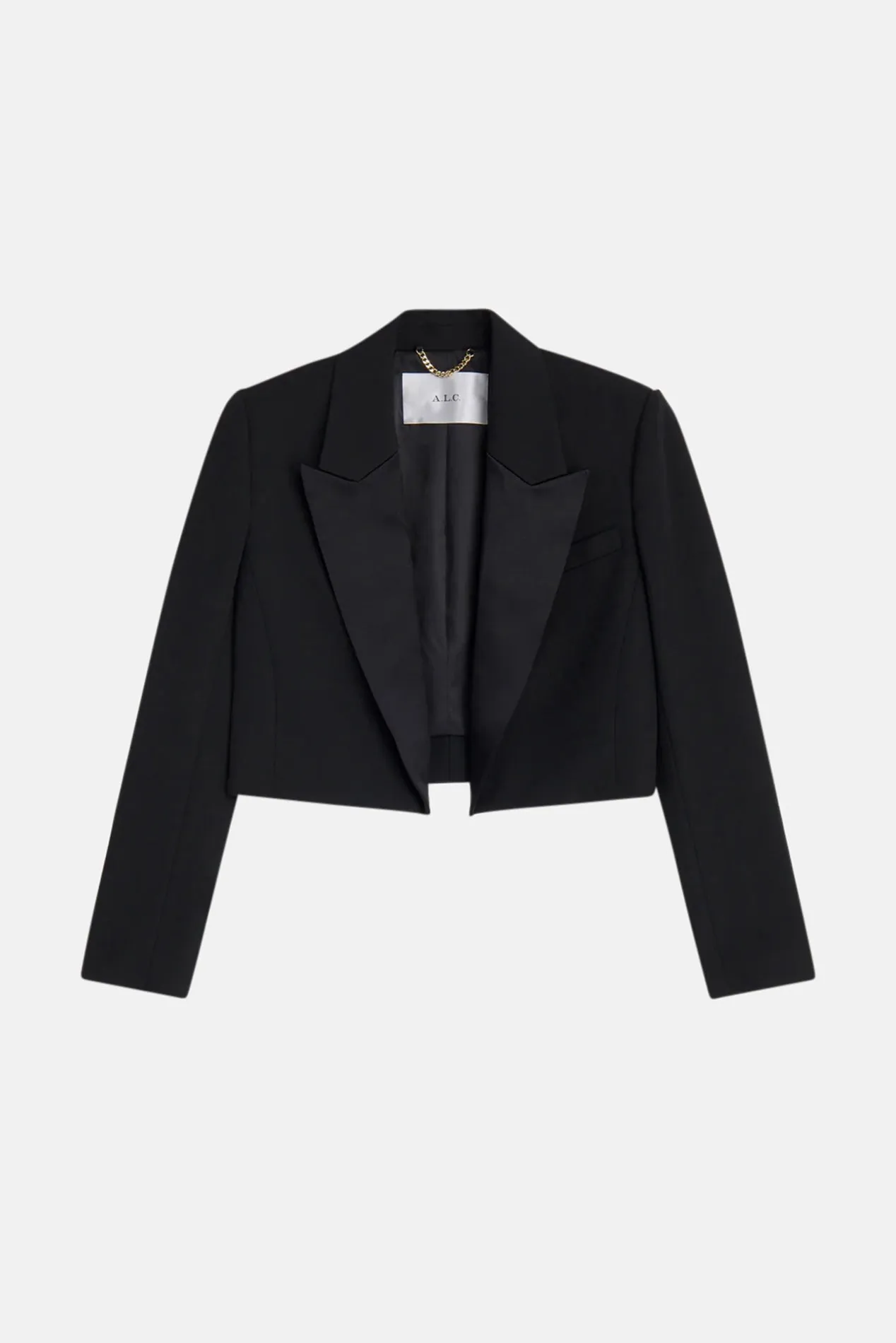 Anderson Cropped Tuxedo Jacket Black