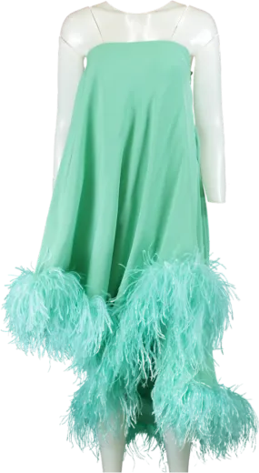 Art Dealer Green Feather Trim Dress UK XS