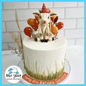 Baby Goat Birthday Cake