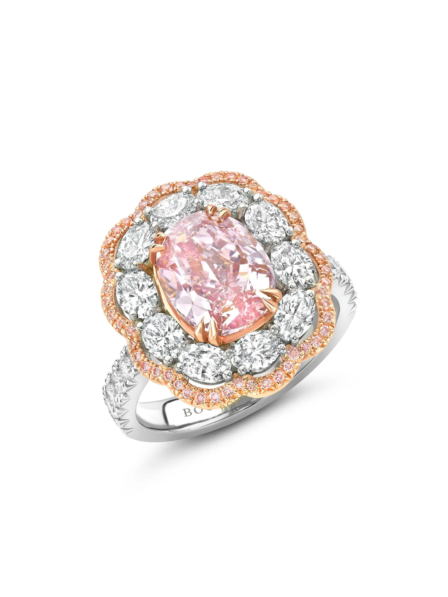 Big Sur Pink Diamond Platinum and Rose Gold Ring