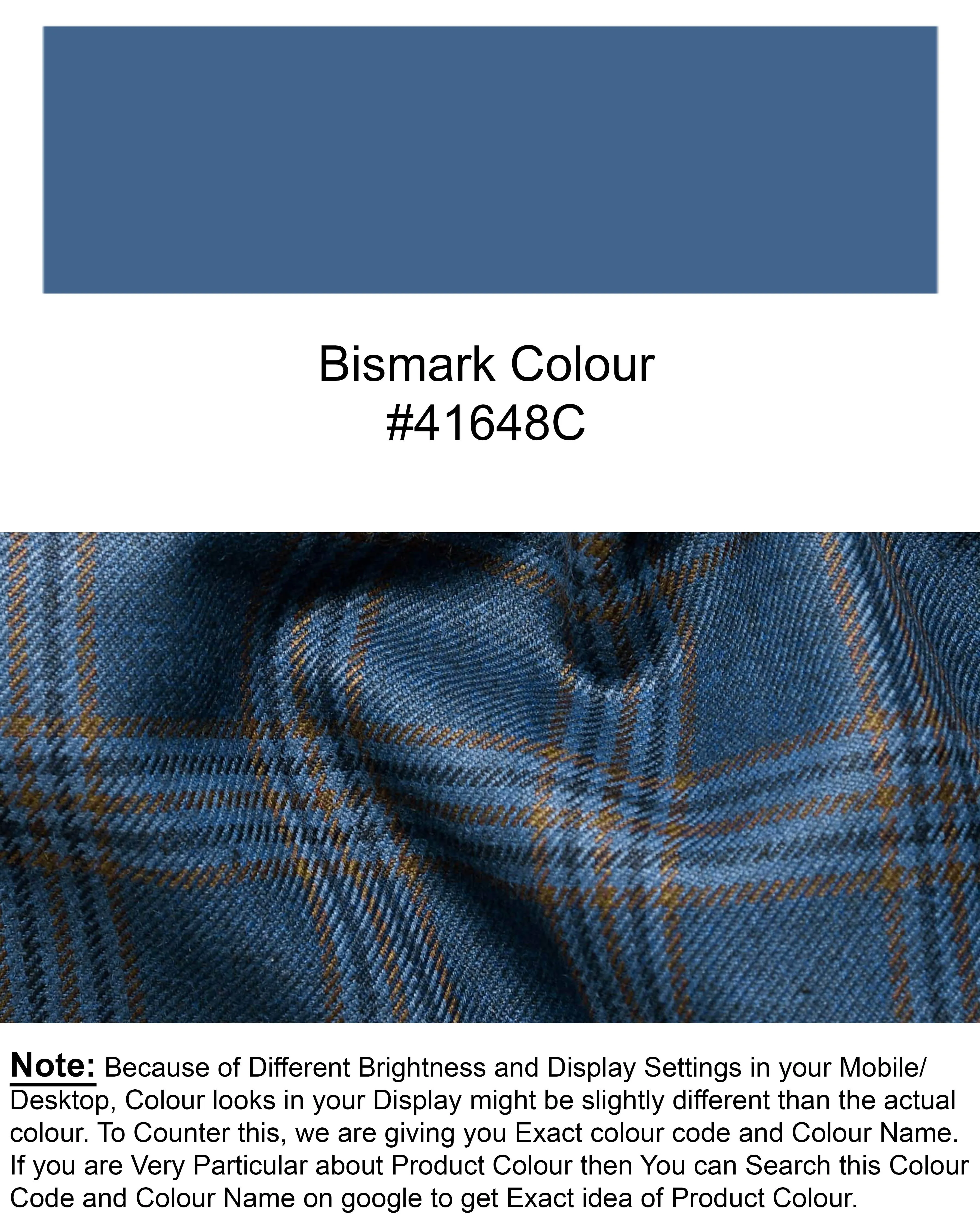 Bismarck Blue Plaid Double Breasted Blazer