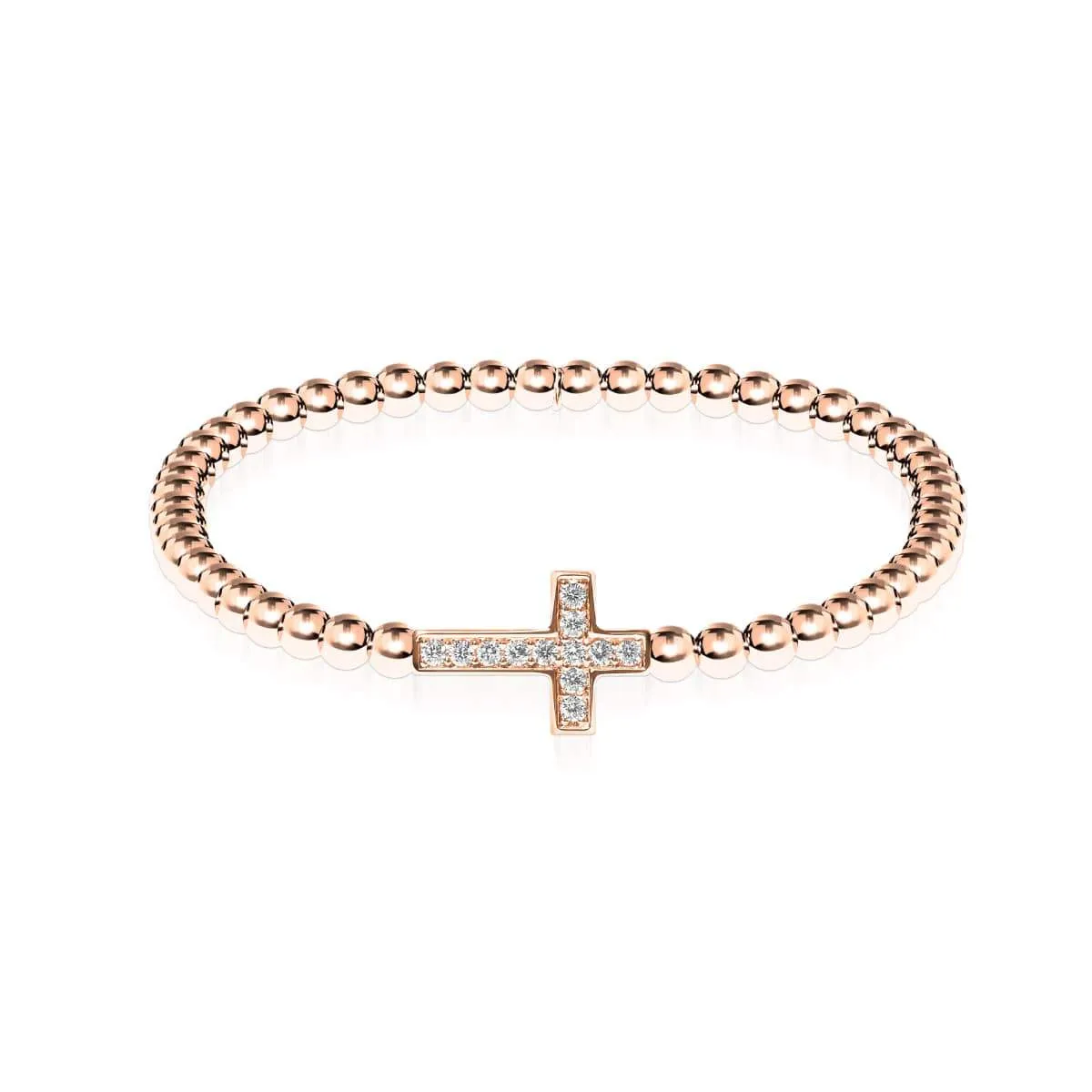 Blessed | 18k Rose Gold | Crystal Cross Charm Bracelet