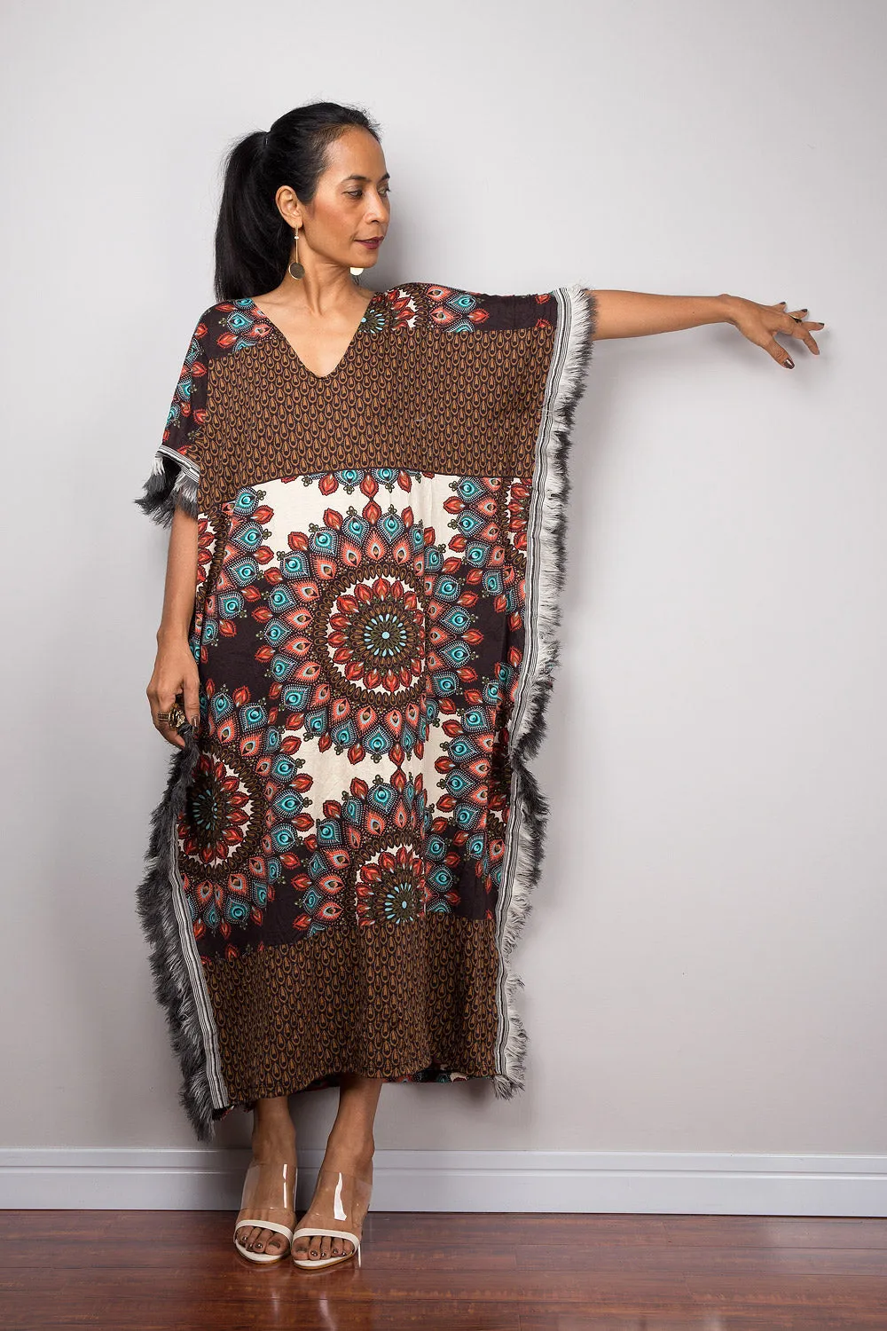 Bohemian Midi Kaftan Dress