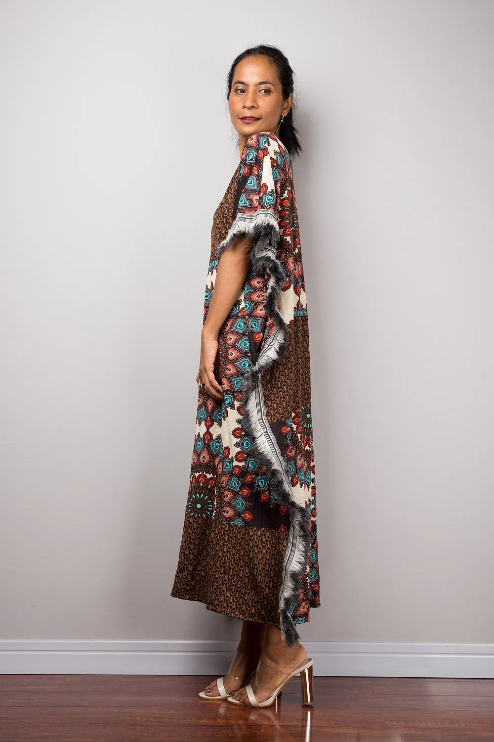 Bohemian Midi Kaftan Dress