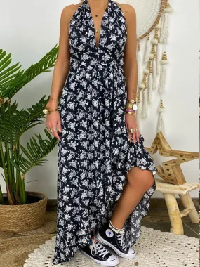 Bohemian Retro Casual Loose Floral Print Dress