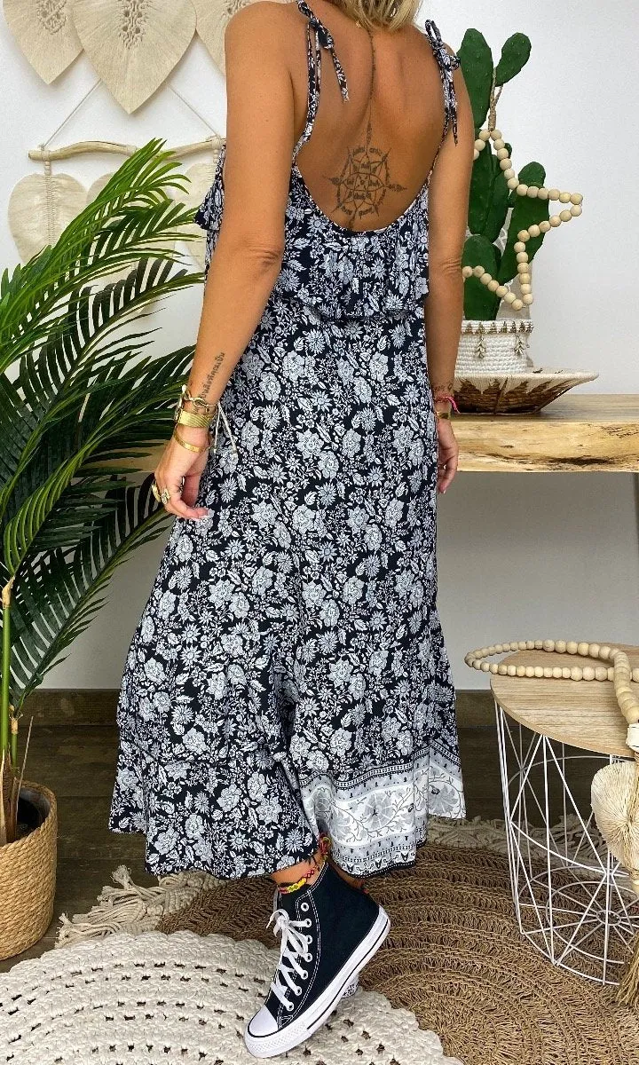 Bohemian Retro Casual Loose Floral Print Dress