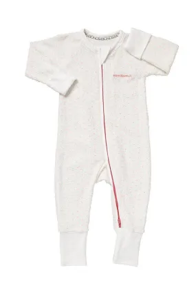 Bonds 2 Way Zip Poodlette Wondersuit - White & Hyper Bloom Pink Spot