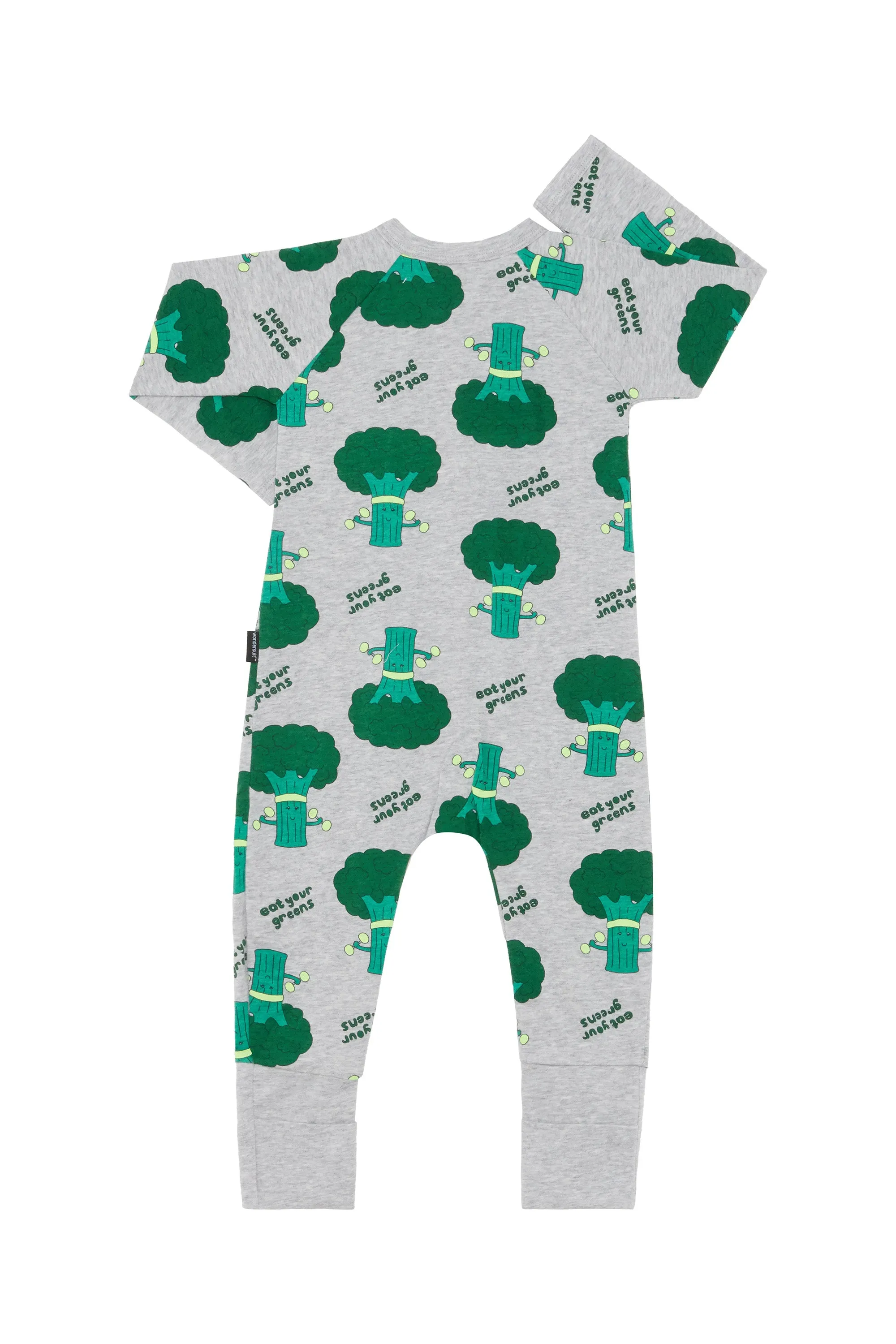 Bonds Zip Wondersuit - Eat Your Greens Grey Marle