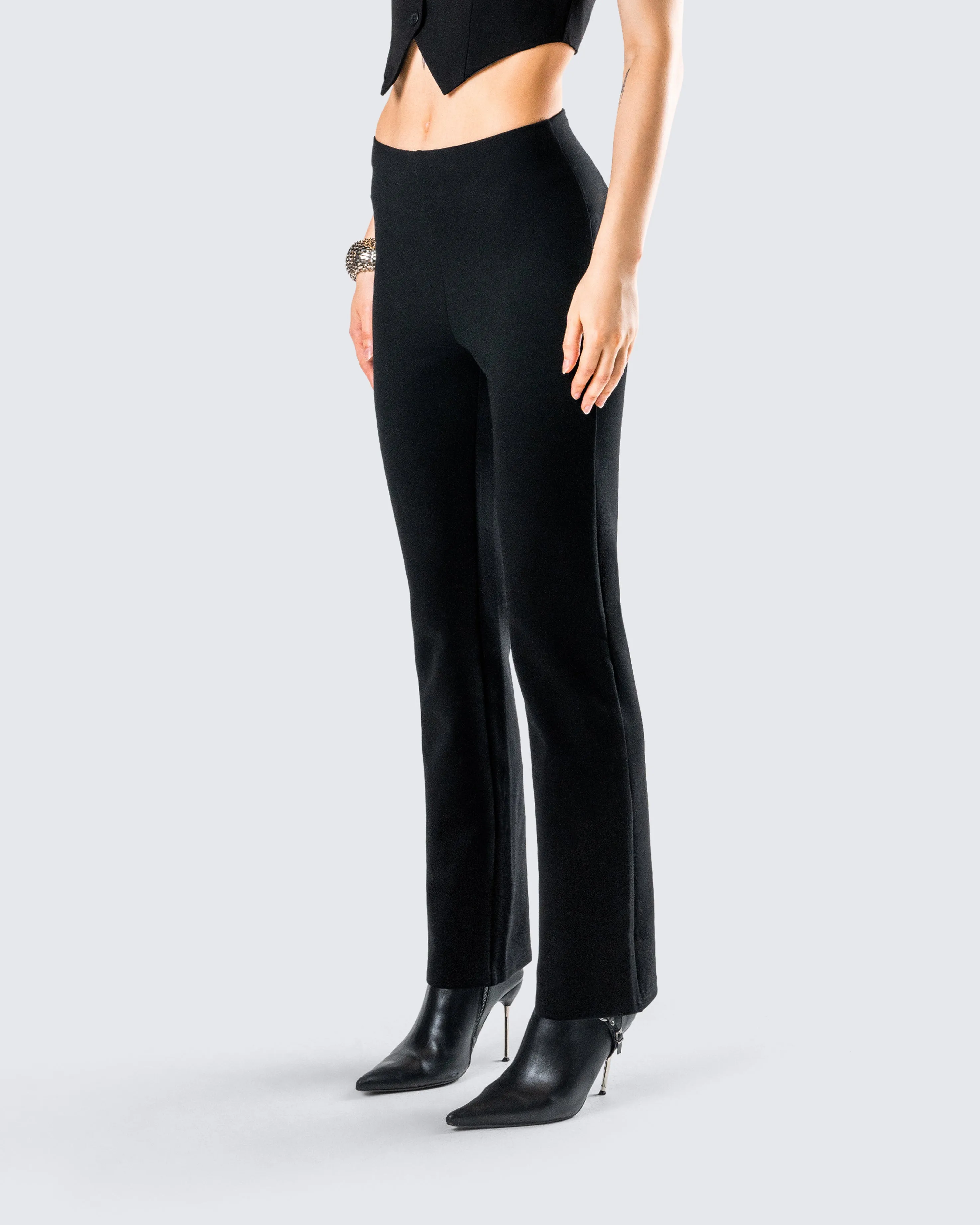 Bronte Black Ponte High Rise Pant