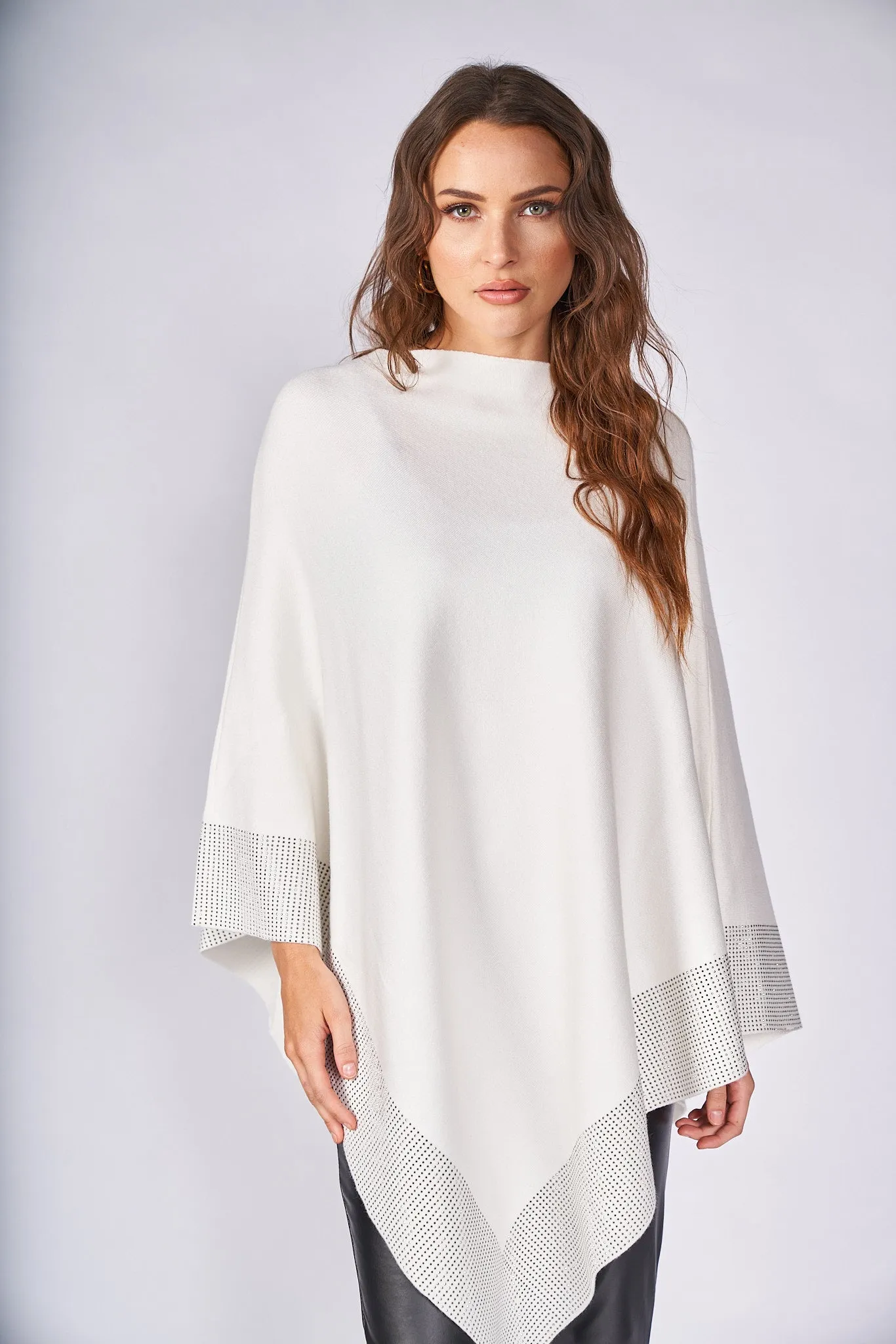 Christmas Rhinestone Embellished Poncho