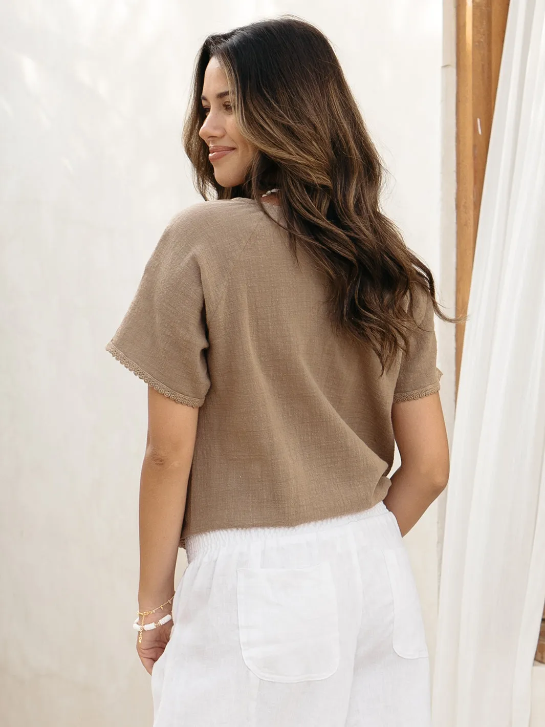 Daisy Organic Cotton Blouse Cinnamon