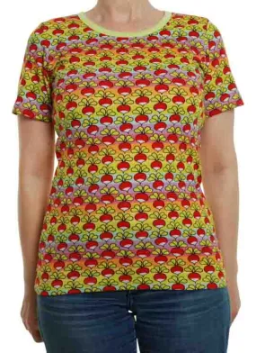 DUNS Short Sleeved T-shirt Adult - Radish Rainbow Stripe Pastel