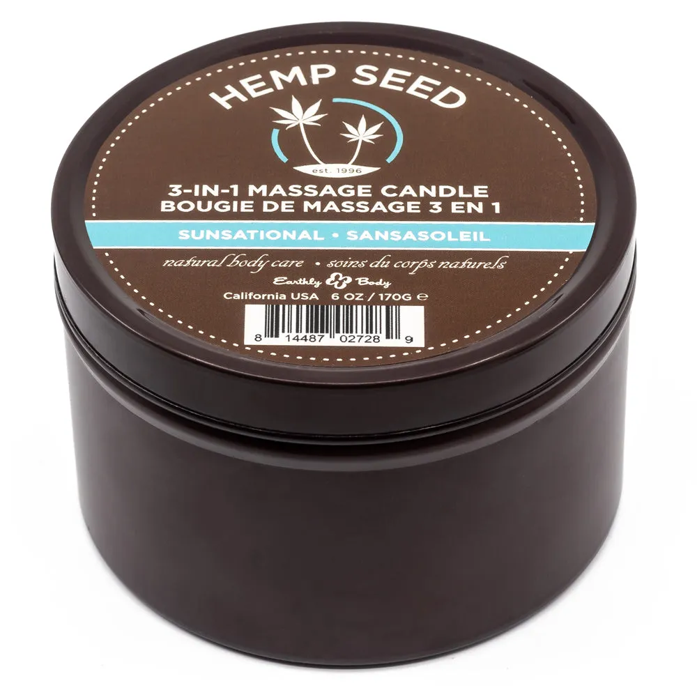 Earthly Body Hemp Seed 3-In-1 Massage Candle - Sunsational Scent