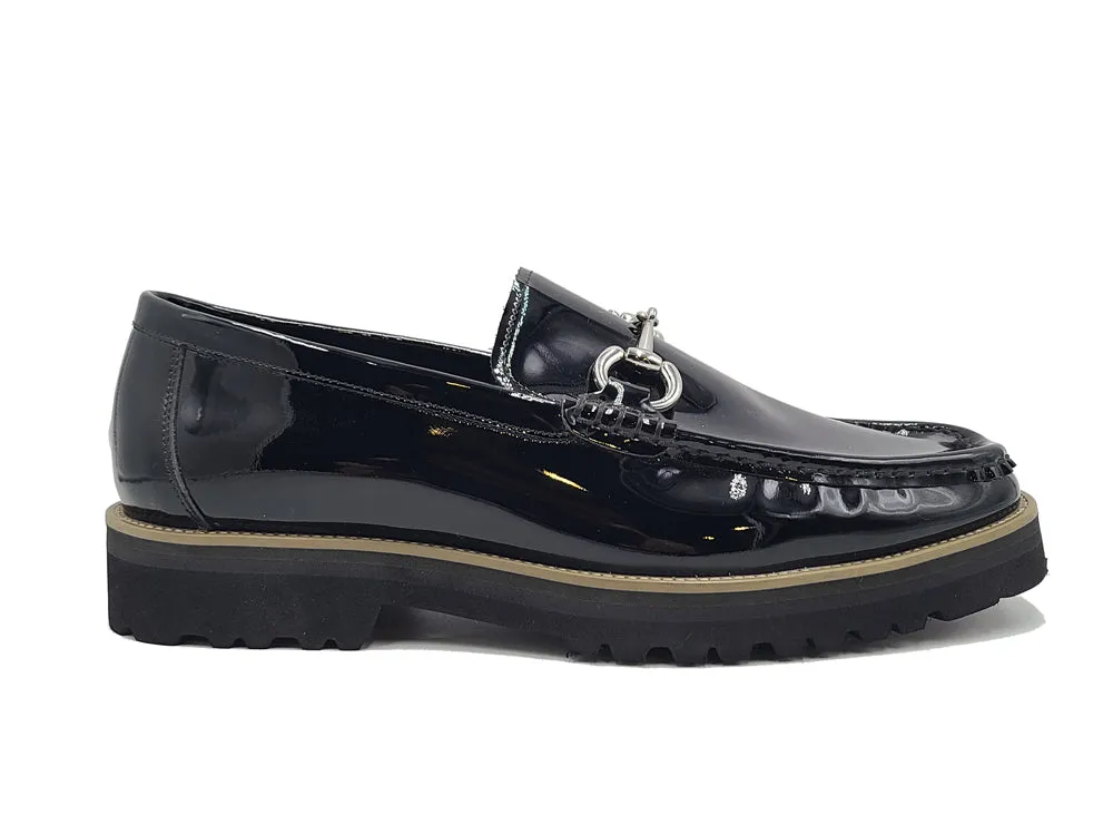 Elegant Patent Leather Horse Bit Loafer