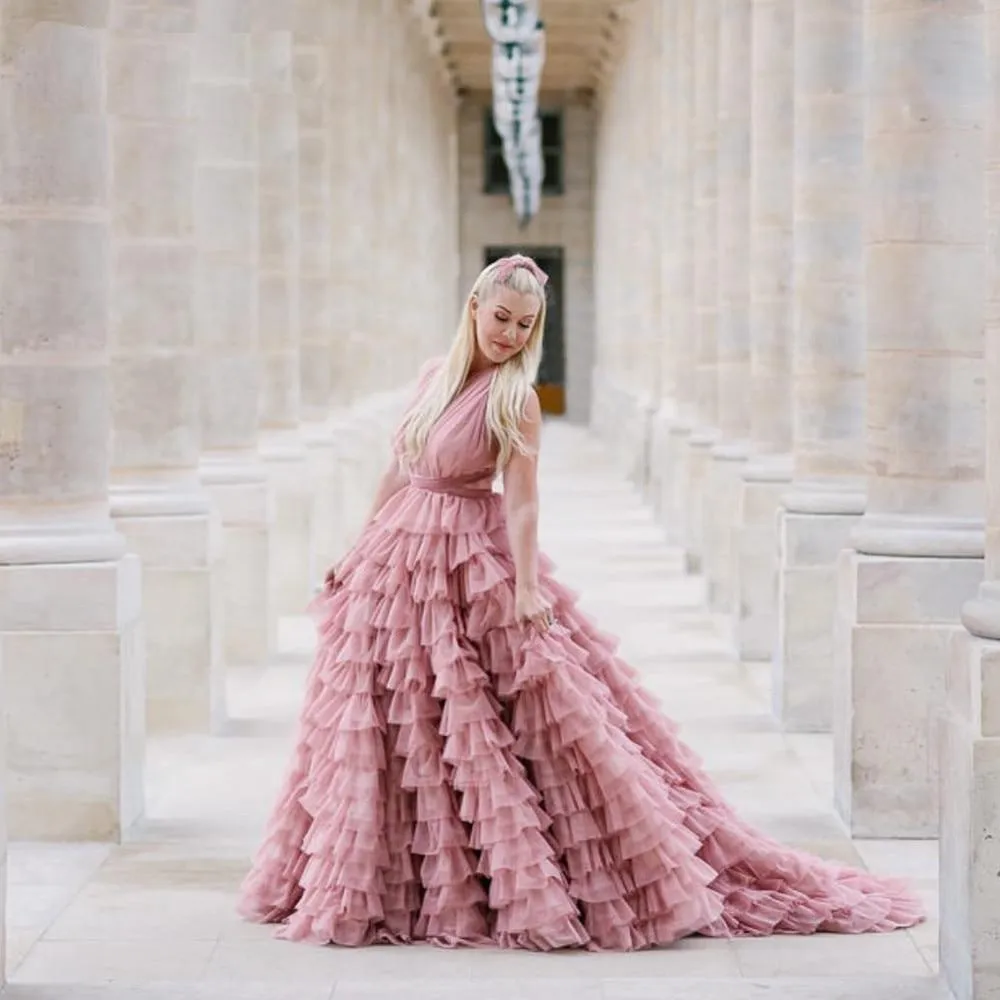 Elegant Tulle Mother and Daughter Luxury Puffy Dresses