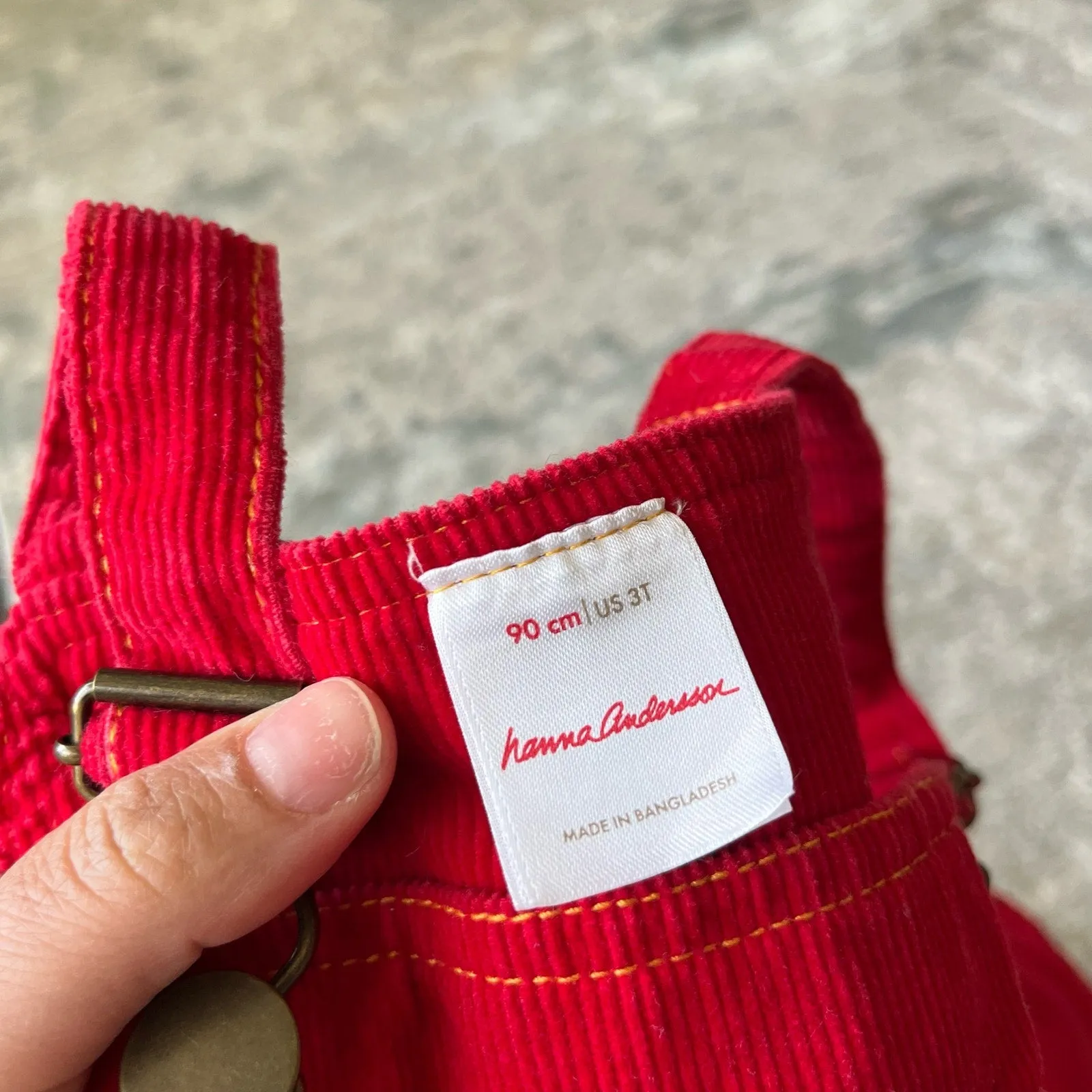 Hanna Andersson Red Corduroy Overalls 90 cm 3T