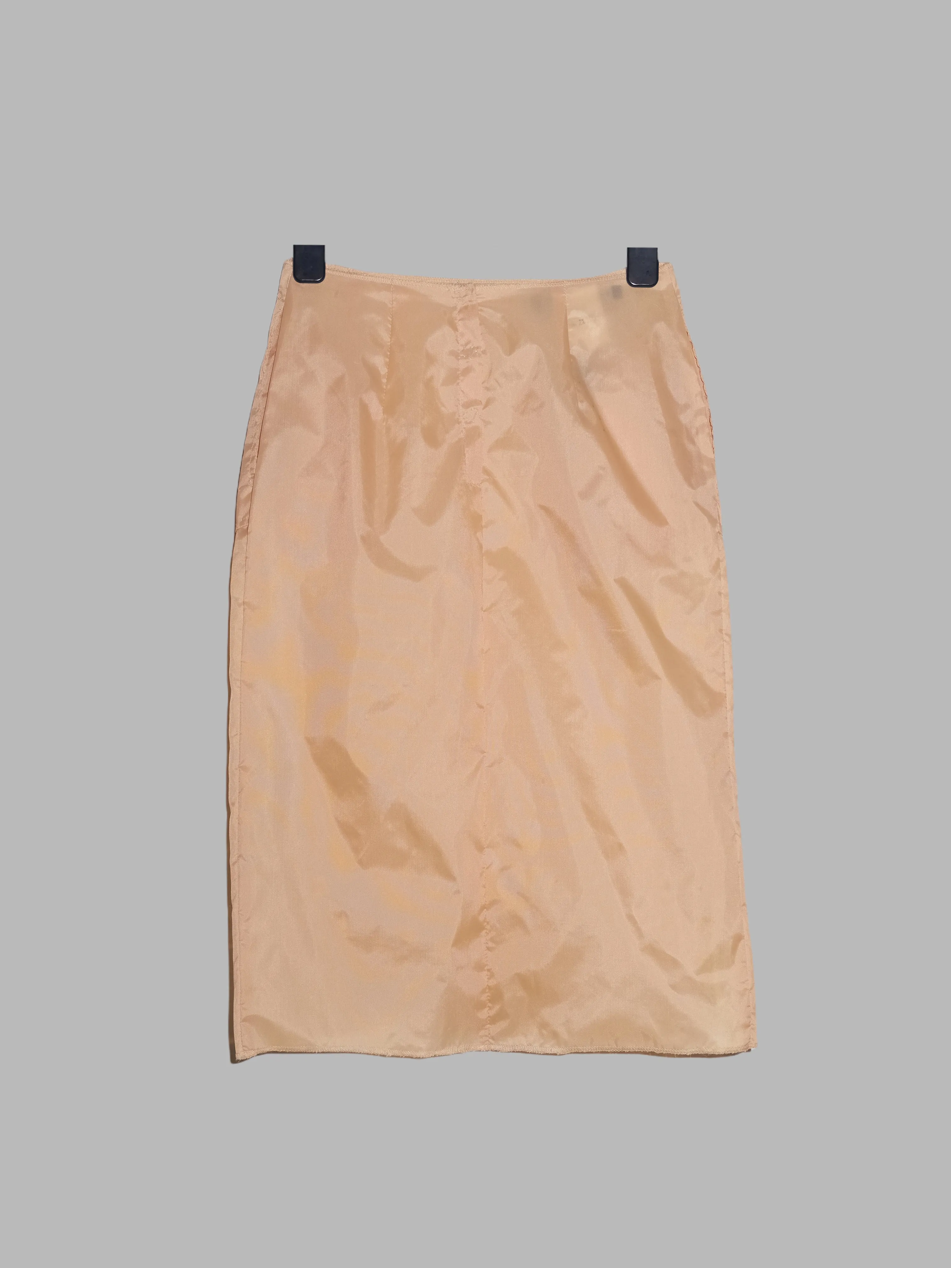 Jean Colonna beige nylon lining skirt with exterior pocket bags - size 38