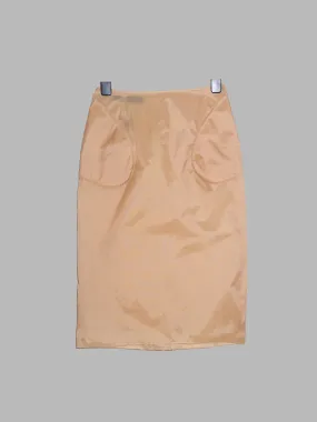 Jean Colonna beige nylon lining skirt with exterior pocket bags - size 38