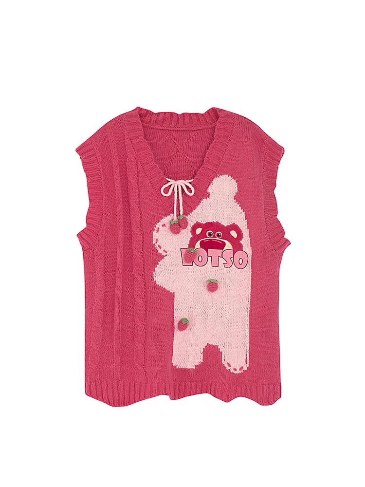 Lotso Huggin Bear Knit Vest & Crop Hoodie