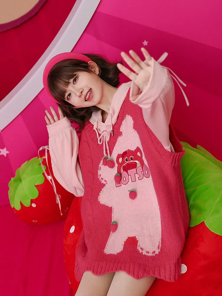 Lotso Huggin Bear Knit Vest & Crop Hoodie