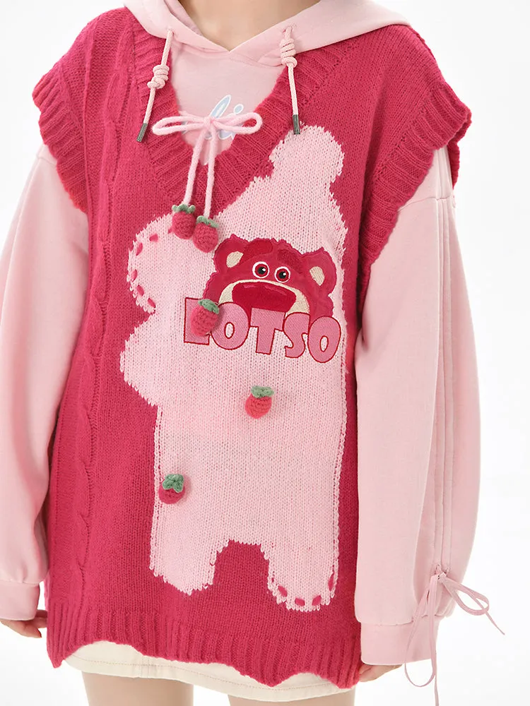 Lotso Huggin Bear Knit Vest & Crop Hoodie