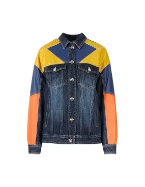 MARK FAST UNISEX DOWN FABRIC PATCH DENIM JACKET