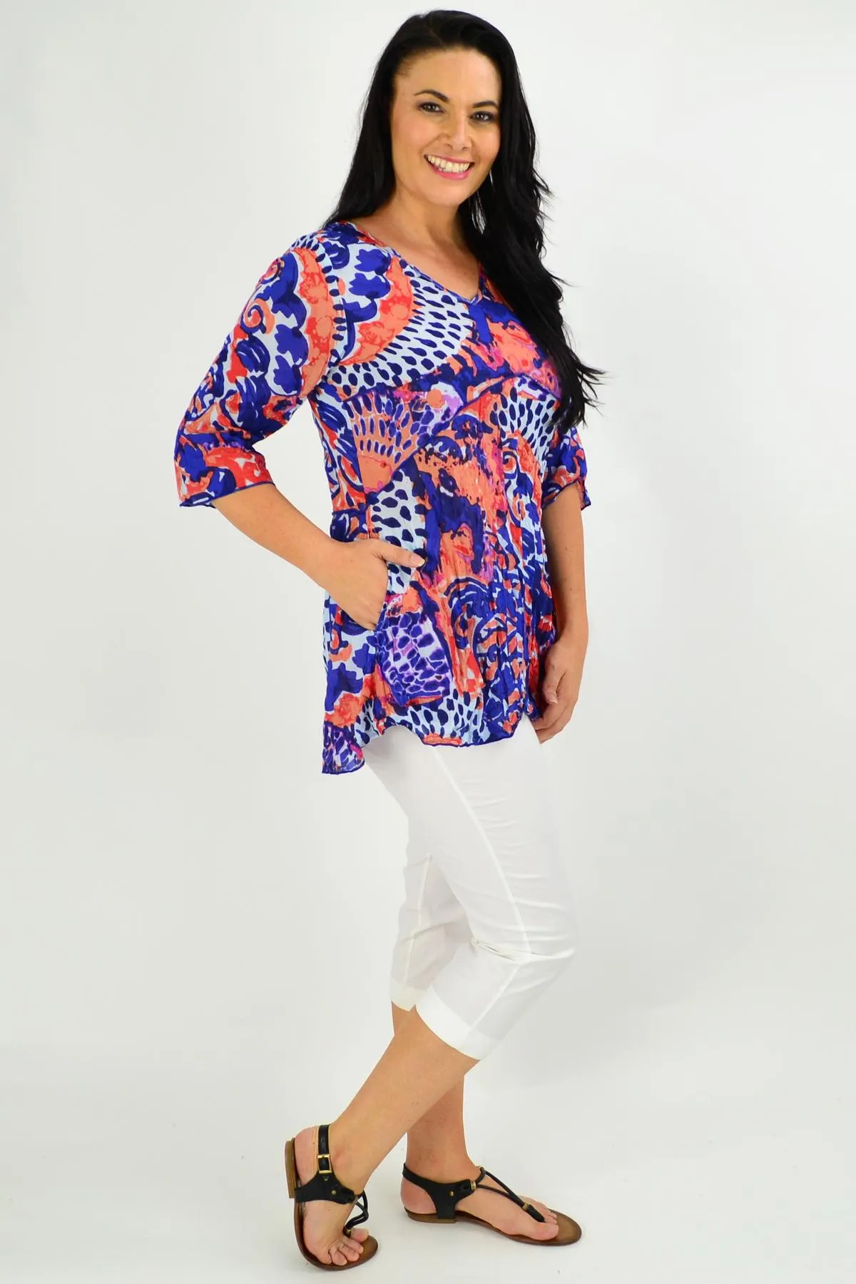 Mary 3/4 Sleeve Tunic Top