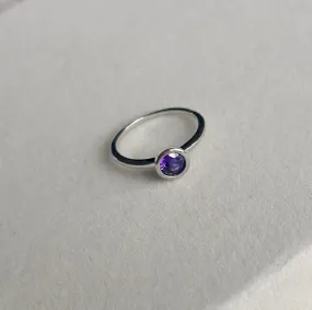 Orelia Purple Ring - Silver