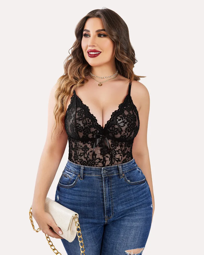 Plus Size Bodysuit Lace Teddy One Piece