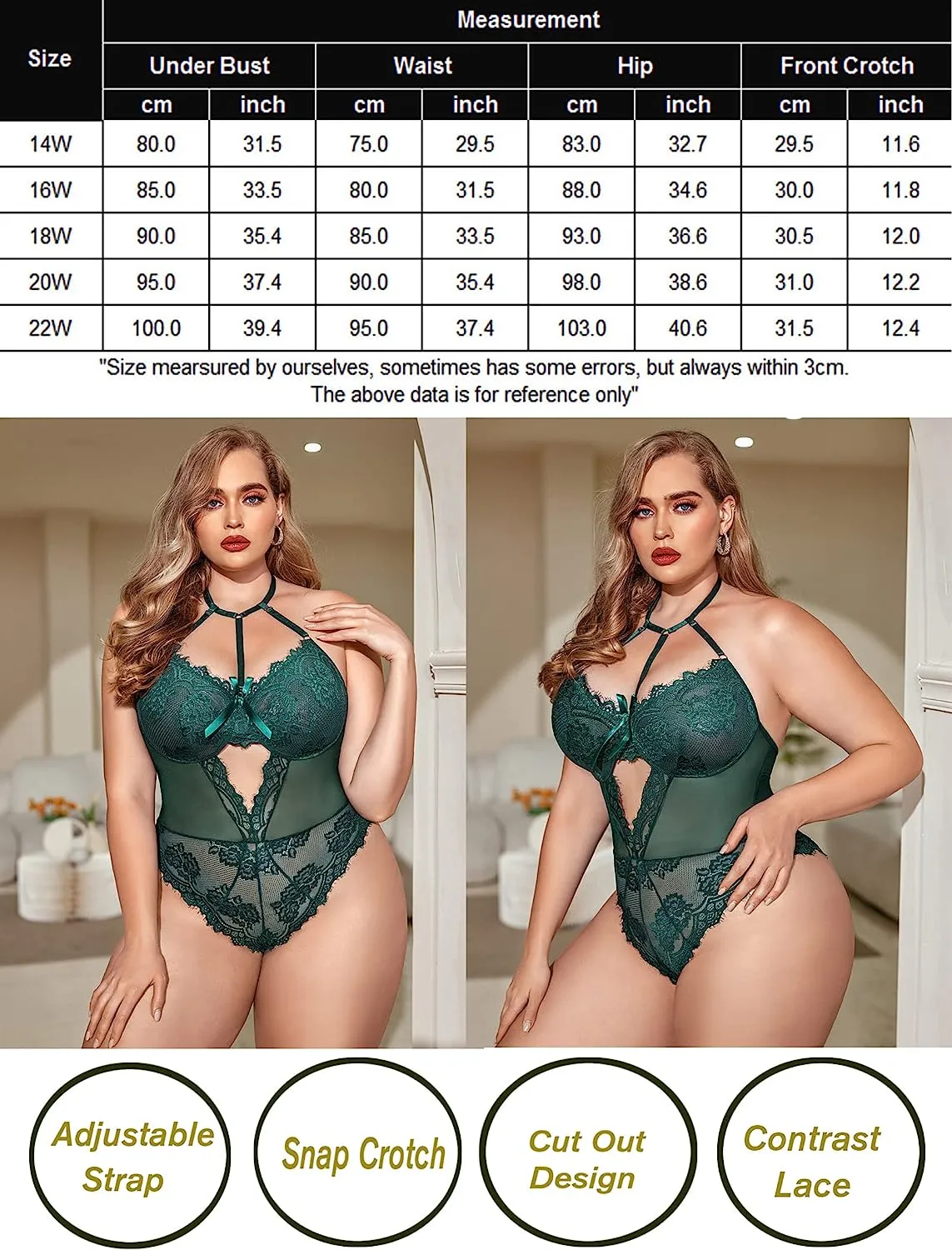 Plus Size Lace Bodysuit Teddy