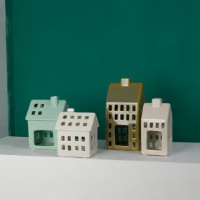 Porcelain House Tea Light Holder