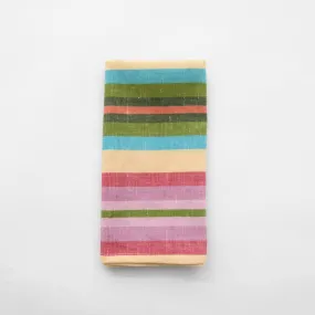 Set of 4 Linen / Cotton Mini Rainbow Stripe Napkins