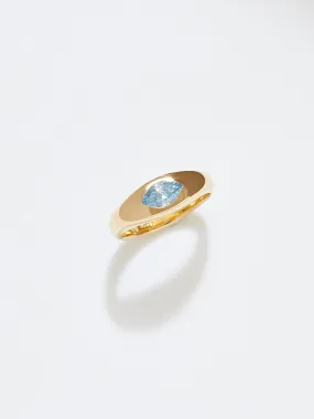 Vesper Ring Featuring a .47ct Blue Diamond Set in 20k Yellow, Size 6